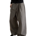 Old money style khaki grids texture casual pants work clothingeasiest for match trousers SIN0879