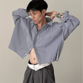 Blue Striped Casual Shirt sinclub569