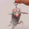 Crocheted mouse toy (silver thread yarn)