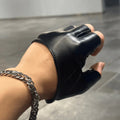 DARK FINGERLESS LEATHER GLOVES ST1256