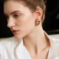 Gold earrings women's light luxury high-end temperament earrings   WY020