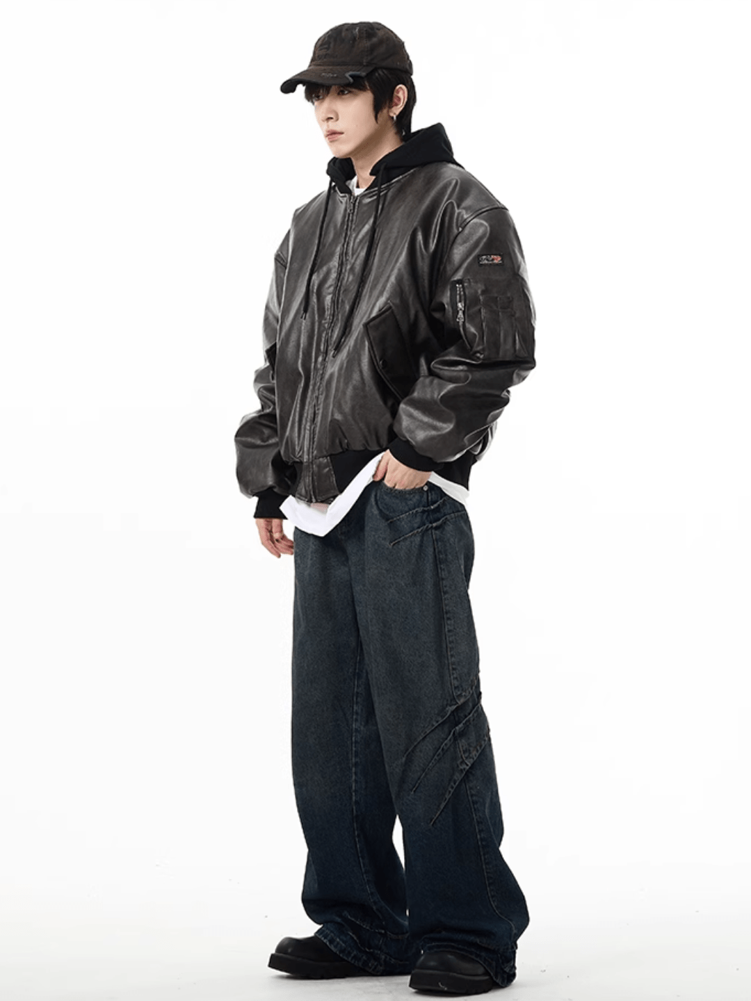 [motherfucker] American flight jacket leather jacket st1774