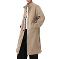 Retro medium and long heavy stand-up collar woolen coat for men and women, autumn and winter high-end couple's knee coat