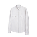 High-end intellectual style striped cotton long-sleeve shirt casual top for men and women sincclub8516