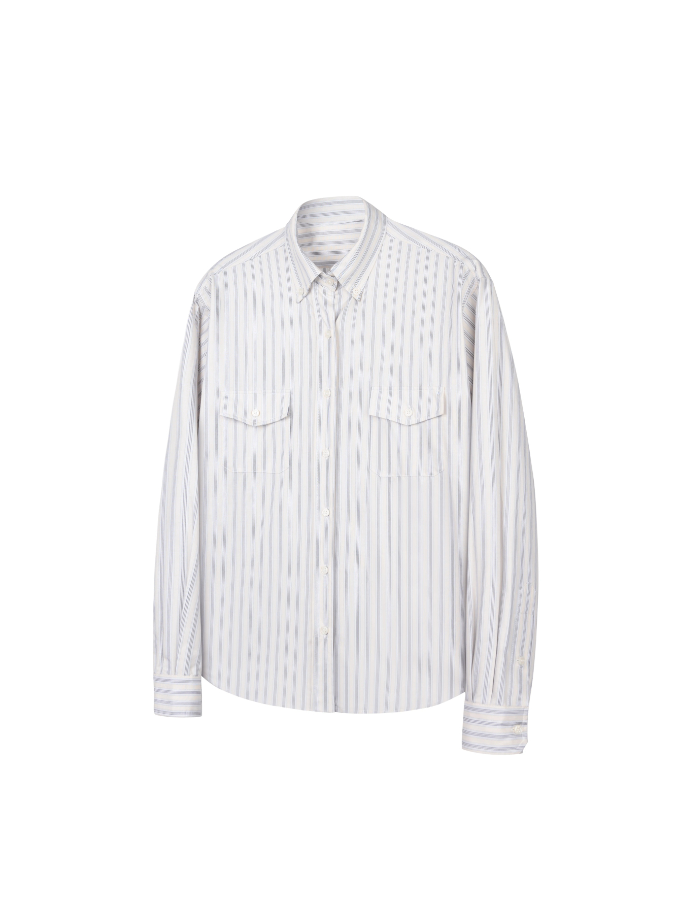 High-end intellectual style striped cotton long-sleeve shirt casual top for men and women sincclub8516