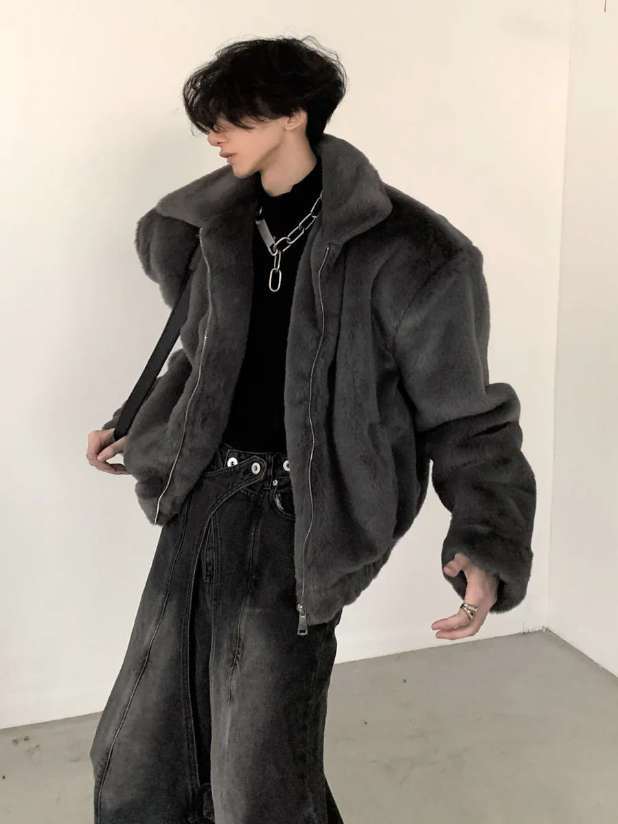 FLUFFY PLUSH THICKENED JACKET sinclub2015
