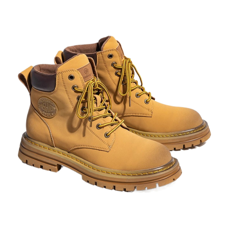 Martin boots men's and women's rhubarb boots high-top British style couple leather thick-soled big-headed locomotive boots tooling boots tide