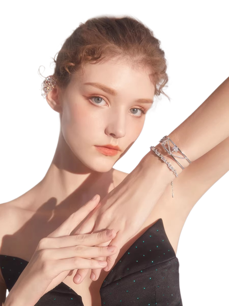 Winter Secret Series Geometric Ice Crystal Bracelet Girls Niche Girlfriend Jewelry WY017