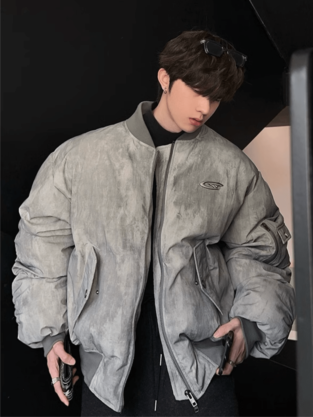 pleated design sense cotton jacket sinclub278