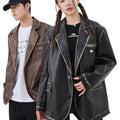 American retro Notting mountain leather suit for men and women, polished leather jacket