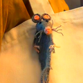 Gray rat backpack charm