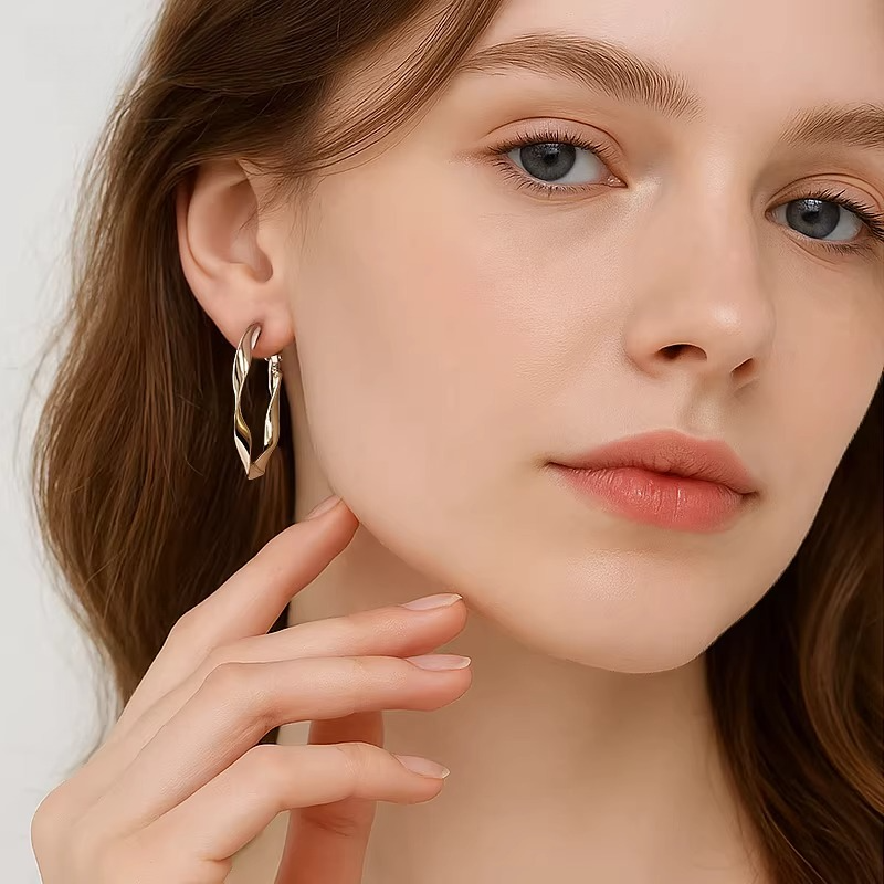 Earrings Women's plain ring large stud earrings earrings WY060