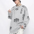 CUT HOLES DESIGN KNIT sinclub7626