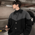 [JM HOMME] Clashing color loose sweater jacket st1764