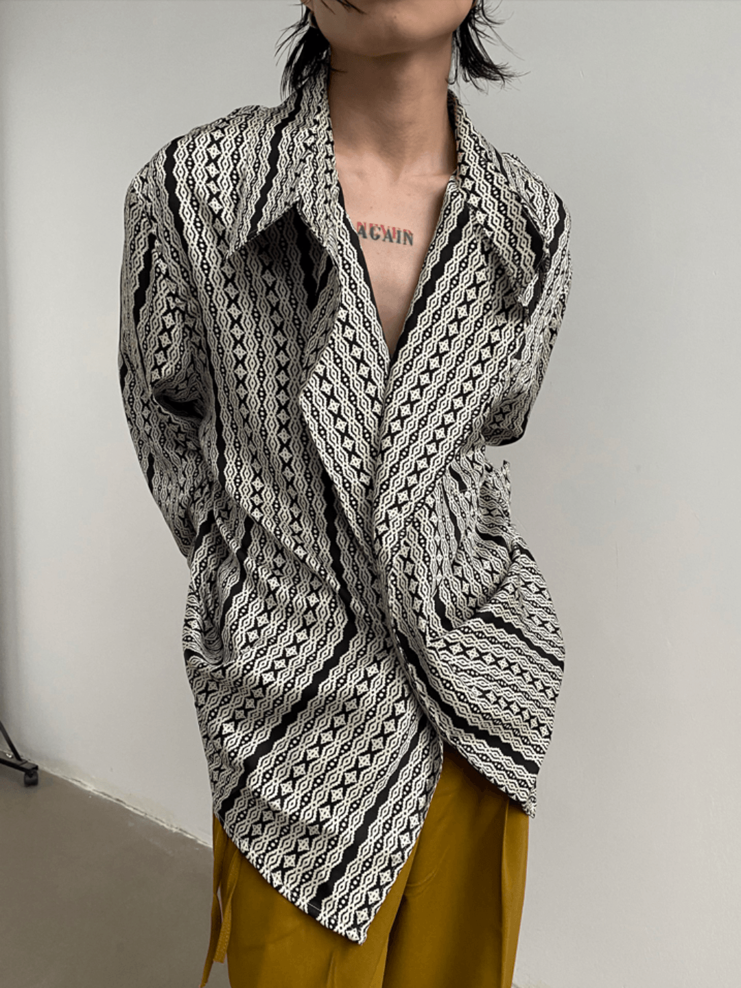 [GENESISBOY] silk drape loose shirt st1310