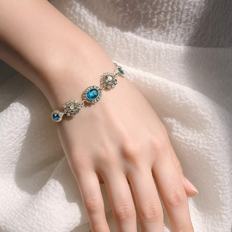 Jewelry Women's Blue Gemstone Bracelet Design Bracelet WY059