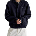 Classy old money style retro button decorative sweatshirt SIN0833