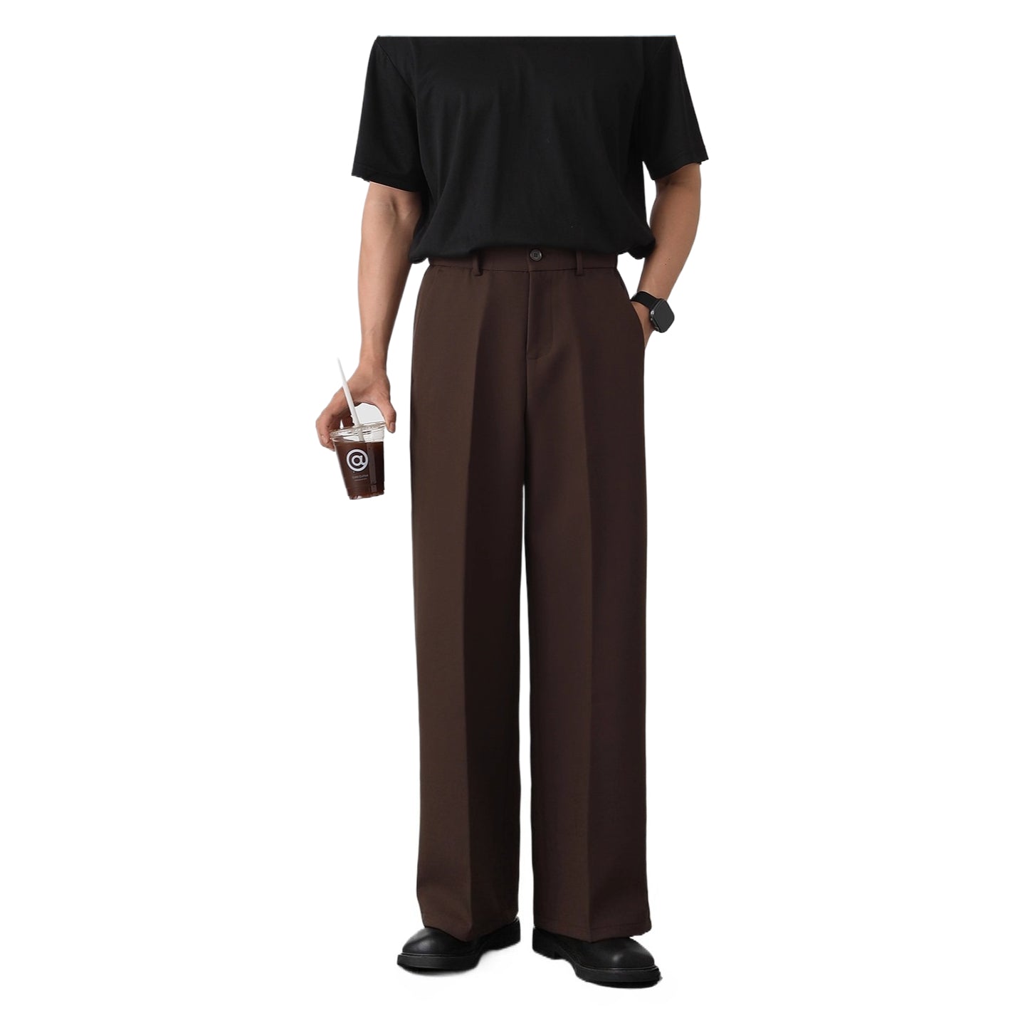 Brown straight casual trousers SIN0940