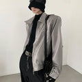 [AUTUMNWIND] SHOULDER PADS SILHOUETTE LAPEL SHORT JACKET ST517