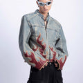 [PLAN1ONE]washed denim jacket nst2669