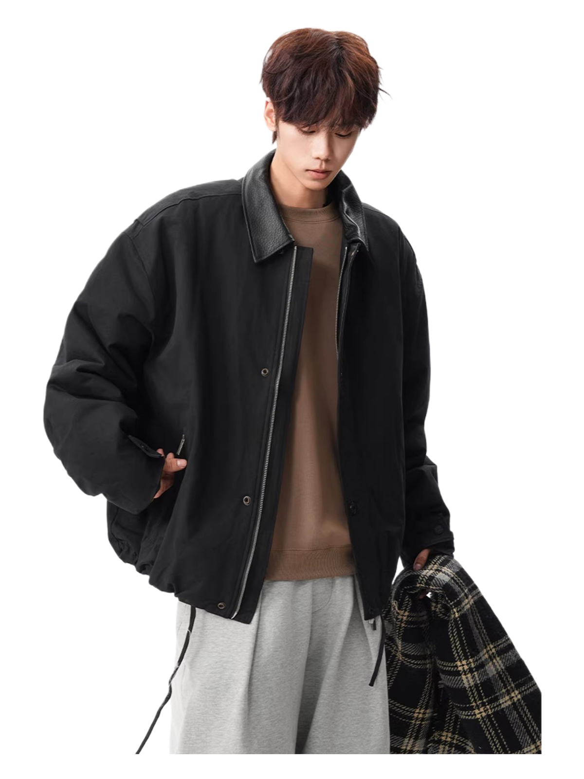 Retro barn style lapel workwear cotton jacket  SIN024