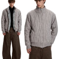 American twisted knitted sweater jacket SIN0960