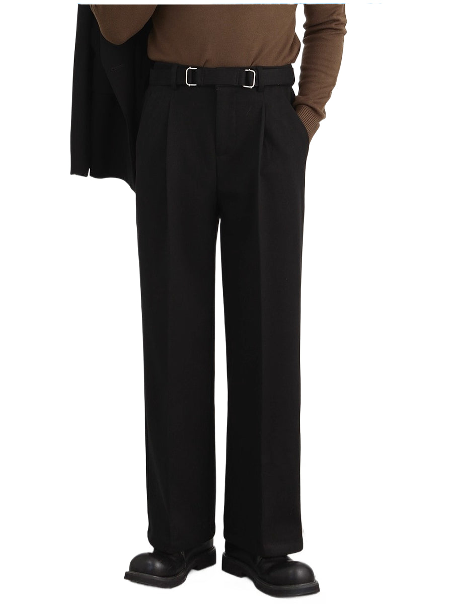 Fleece thermal men's retro loose wide-leg pants SIN0948