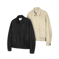 Suede loose leaf retro harrington lapel jacket old money style outwear men  sinclub6497