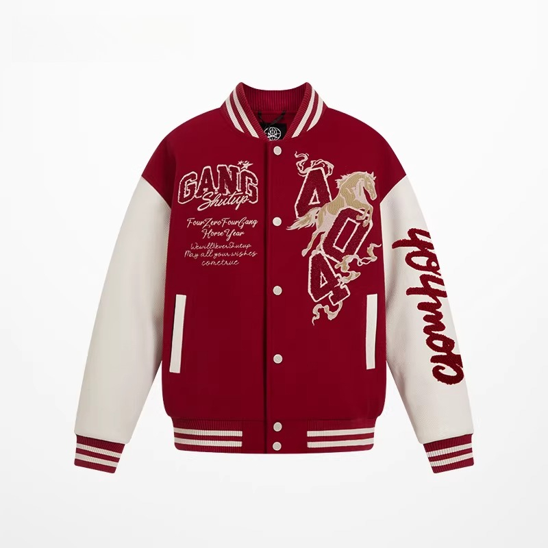 Year of the horse baseball jacket - american style oversized couple's outerwear  SIN0885