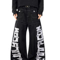 Street letter print scimitar jeans SIN0811