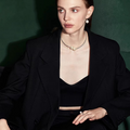 French broken silver artificial pearl necklace women's light luxury collarbone chain WY021