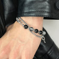 STEEL DOUBLE-LAYER BURST BEADS BRACELET ST1071