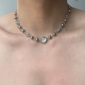 silver simple design chain necklace st2296
