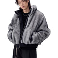 Mountain carving imitation wolf hair wears stand-up collar cotton clothes for men and women 3M new Shirley G cotton jacket on both sides