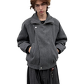 "old money" cropped wool coat - clean fit harrington flight jacket padded jacket  SIN0878