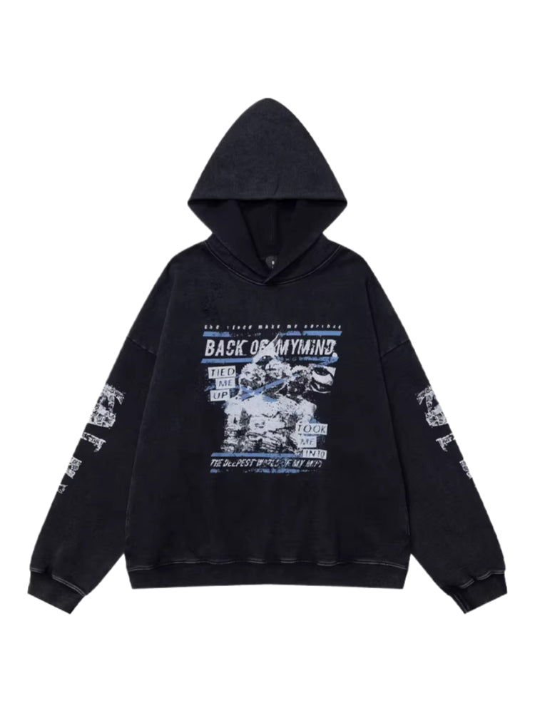 Heavyweight american hip-hop print hoodie - couple's outerwear SIN0848