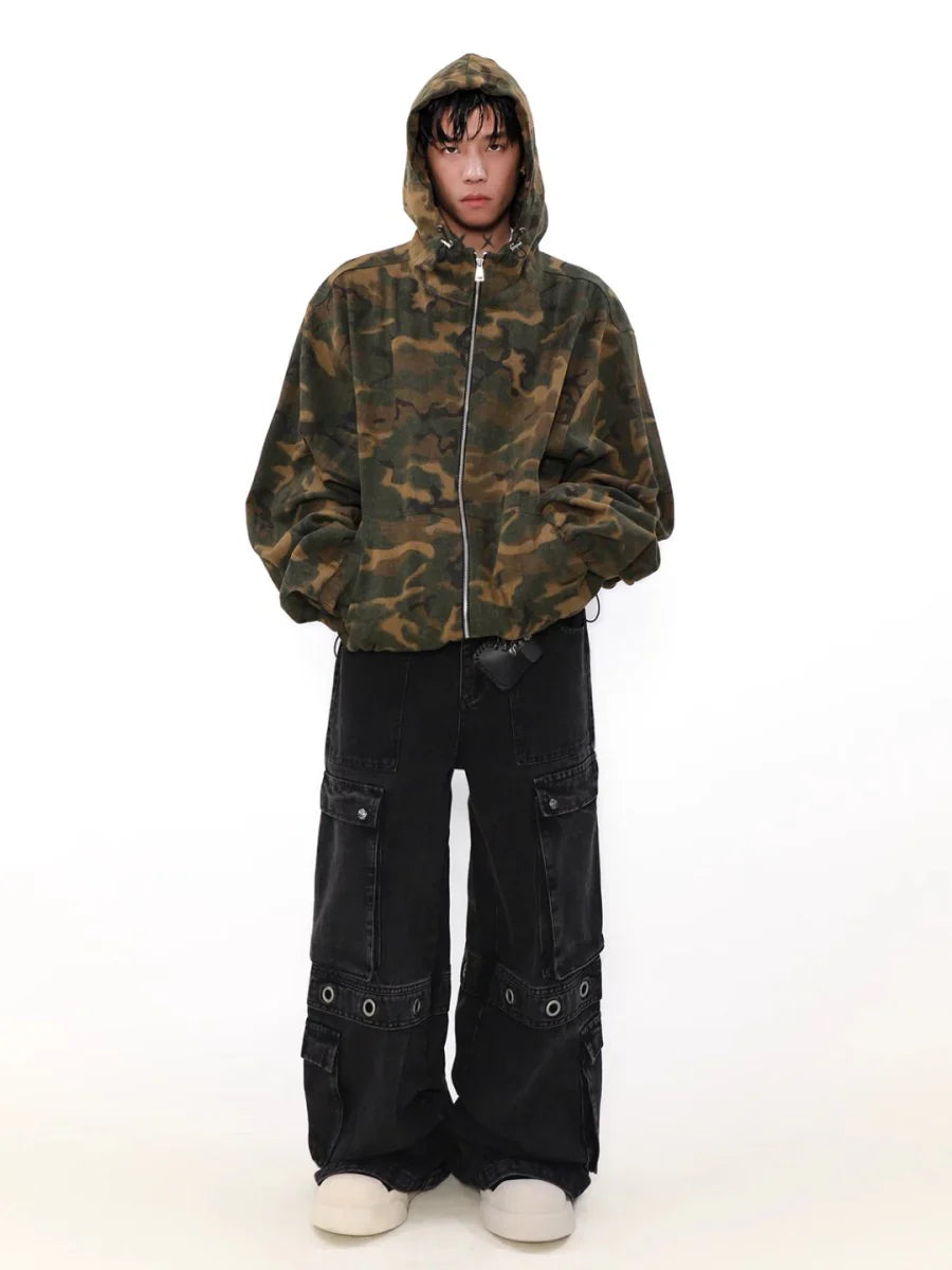 [MRNEARLY] LOOSE ZIPPER HOODED JACKET ST1450