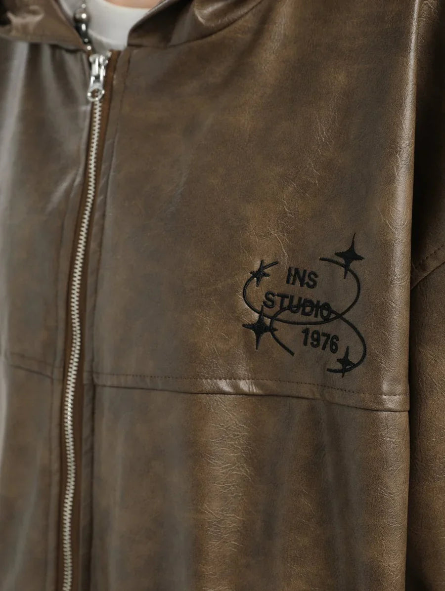 [INSstudios] PU LEATHER JACKET ST1204