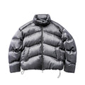 Heavy liquid metal texture white duck down thickened stand-up collar down jacket men and women the same winter coat