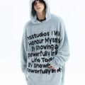 [INSstudios] LETTER LOGO MOHAIR HOODEDS ST529