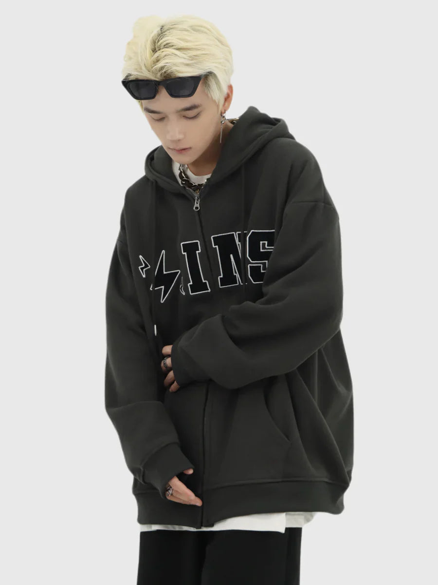 [INSstudios] BIG LOGO ZIPPER JACKET ST556