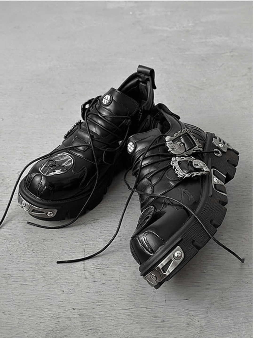 Punk Metal Leather Shoes st1643