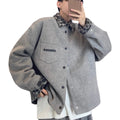 Retro gray leopard print woolen stitching jacket on both sides SIN0806