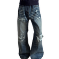 Heavy weight washed distressed retrovintagejeans pants  SIN0880