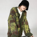 TRENDY COLORFUL KNITTED MOHAIR CARDIGAN ST1068