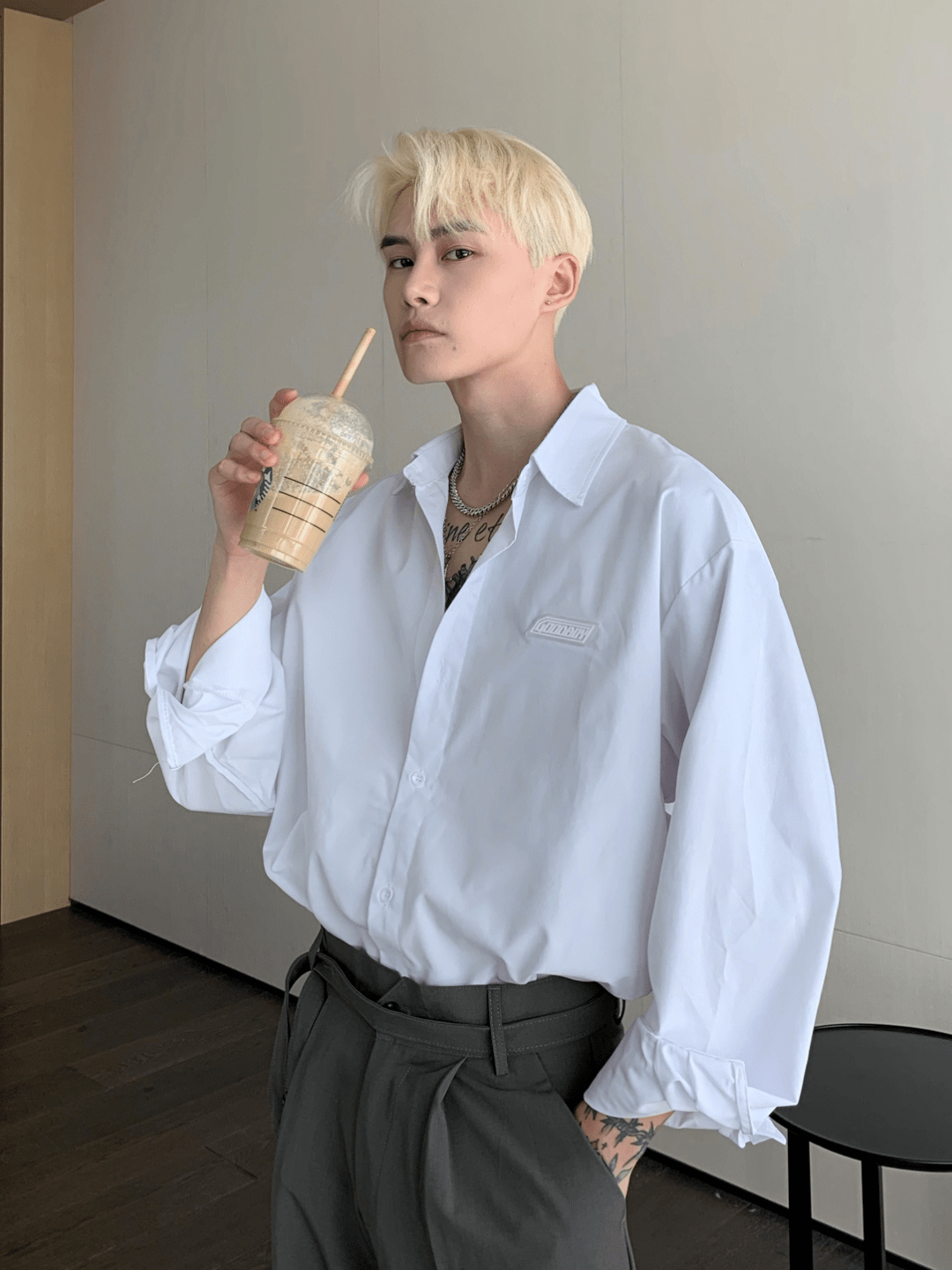 [CUIBUJU] Korean loose oversize casual shirt st2063