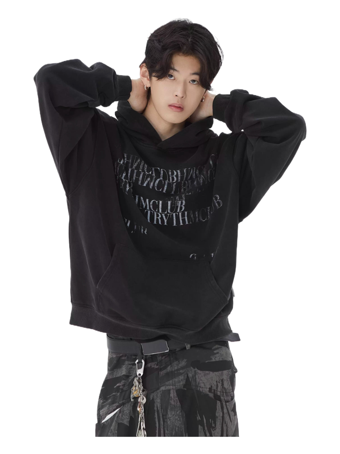 American retro washed heavy weightcasualcouplecleanfit hooded sweatshirt  SIN0881