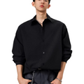 Black shirt men's long sleeves cleanfit layered shirt  SIN007
