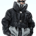 [CULTUREE] FAKE TWO-PIECE DESIGN FUR COTTON JACKET ST1037