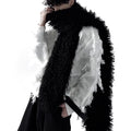 [AUTUMNWIND] BLACK SOFT LONG FUR SCARF ST914